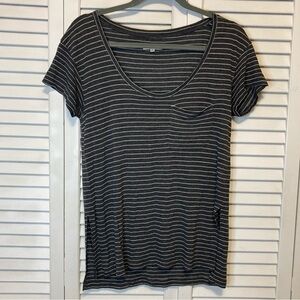Madewell Black and White Striped Short Sleeve Tee